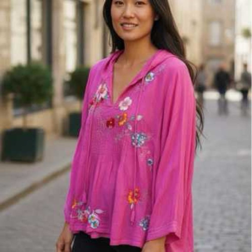 Johnny Was Embroidered Pink Top - Picture 3 of 10